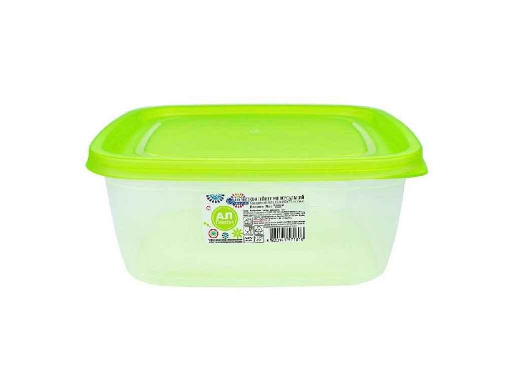 Контейнер харчовий економ квадрат №2 0,9л 4820143571801 ТМ AL-PLASTIK Київ - фото 1
