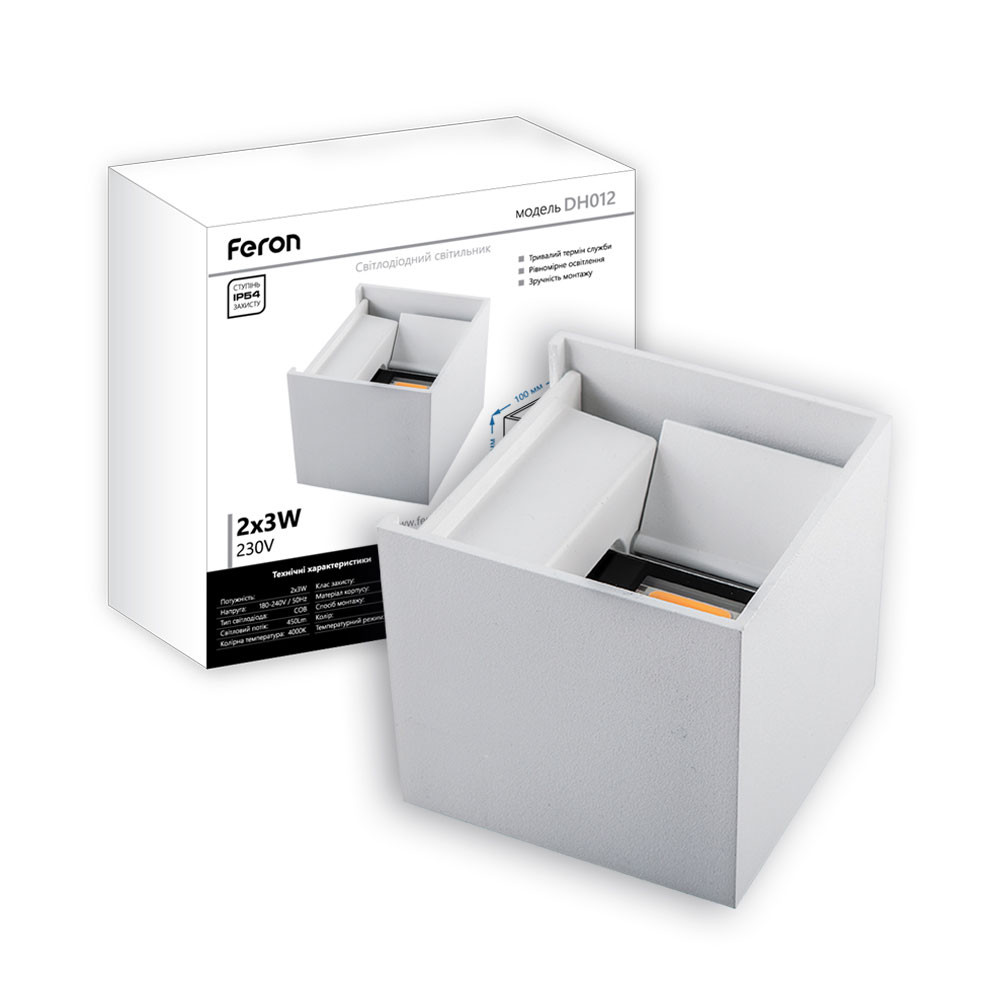Архітектурний світлодіодний накладний світильник Feron DH012 6Вт 4000K білий Харків - фото 1