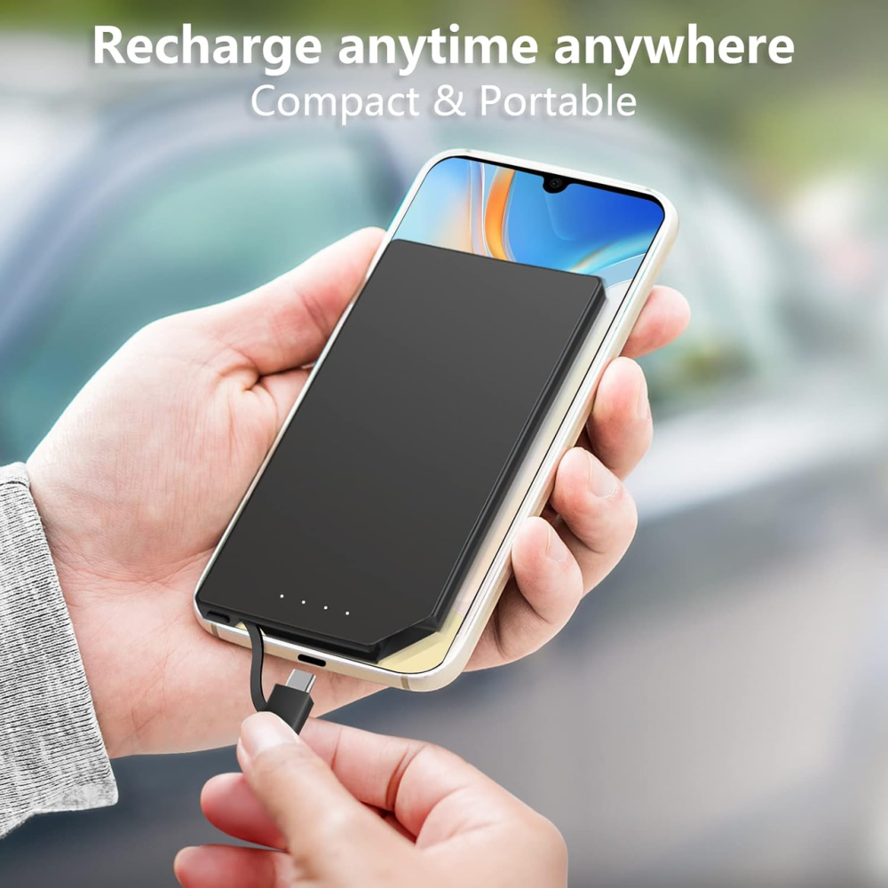 Повербанк 5000 миллиампер-часов со встроенным Lightning кабелем для iPhone, тонкий Power Bank, LED индикатор, 115 граммов Киев - изображение 7