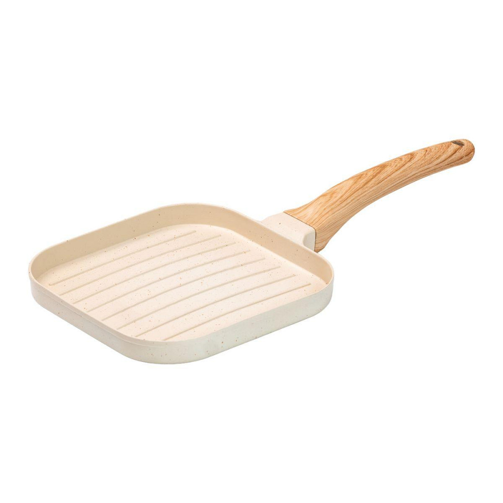 Сковорода гриль квадратна 18×18 см рифлена з гранітним покриттям бежева HP39568W Київ - фото 1