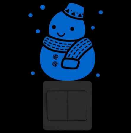 Наклейка новорічна Сніговик 15 на 10 см блакитний Київ