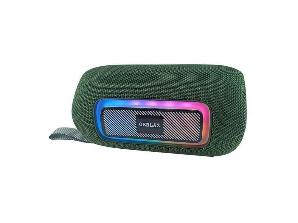 Портативная колонка GS-20 20W/RGB/BT5.3/USB/AUX/microSD/FM/4800mAh/TWS 11x11x19см зеленая ТМ GERLAX Киев - изображение 1