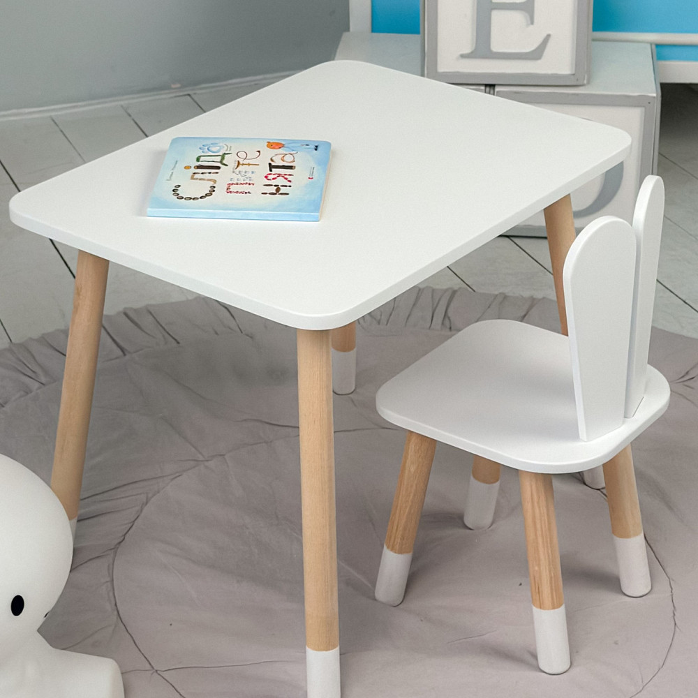 Дитячий стіл і стілець "Кролик", білий Київ - фото 4