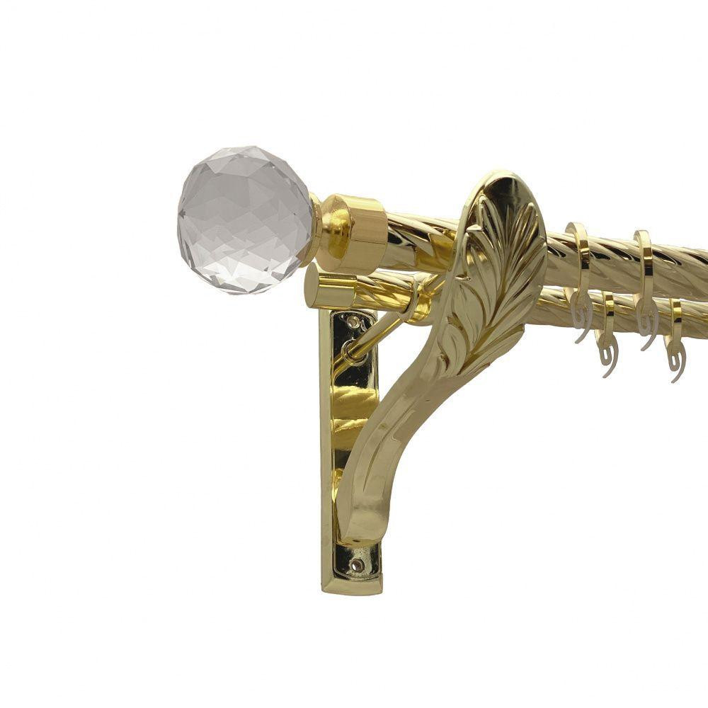 Карниз Orvit Люміера металевий дворядний ретро скручена труба кільце фасонне металеве  Золото 25\19 мм 240 см Львов - изображение 1