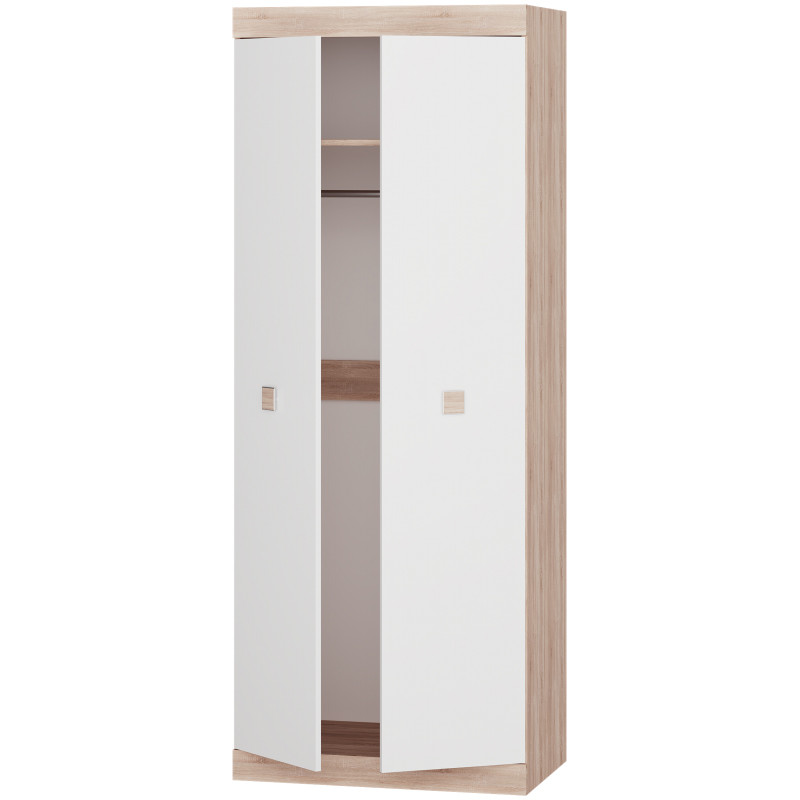 Шкаф распашной 2-х дверный Эверест Соната-800 дуб сонома + белый (DTM-2298) Днепр - изображение 2