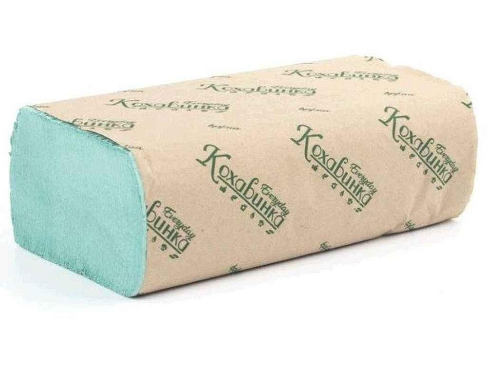 Рушники паперові 200 шт. Z-типу 22*23 Зелені ТМ Кохавинка Київ - фото 1