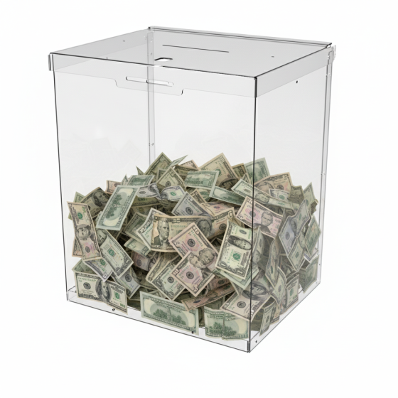 Ящик EKOSTAR с замком для пожертвований и сбора денег 250x200x300. Объем 15 литров Киев