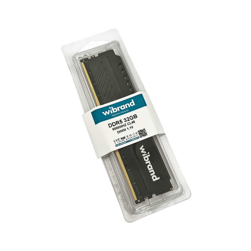 Оперативная память DDR5 Wibrand 32GB 6000MHz CL48 DIMM Heatsink Black Киев - изображение 2