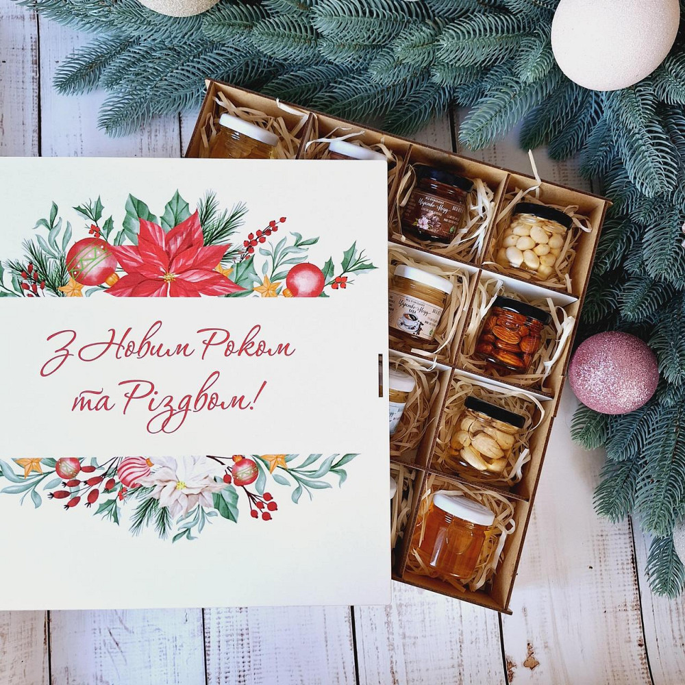 Адвент Новорічний подарунковий набір з медом та горіхами (0308) Одеса - фото 1