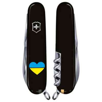Ніж Victorinox Climber Ukraine Black "Серце жовто-блакитне" (1.3703.3_T1090u) Вінниця