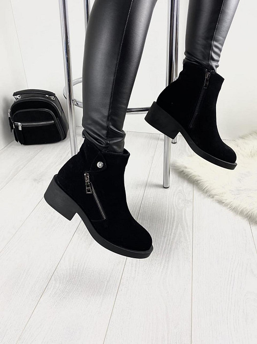 Черевики жіночі D and V чорні замшеві зимові висота 11см розмір 38 (2197) Коломия - фото 3