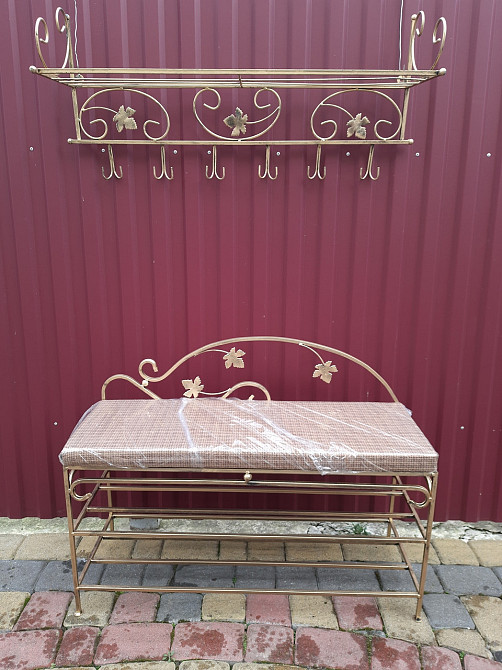 Вешалка кованая настенная большая M-082 для одежды Черный Киев - изображение 8