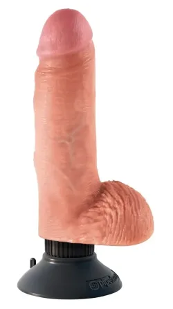 Вибратор King Cock с снимающейся мошонкой и присоской (13,3 см) Sex Aura Киев