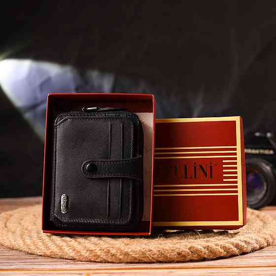 Красивое портмоне из натуральной галдкой кожи CANPELLINI 21492 Черное Киев