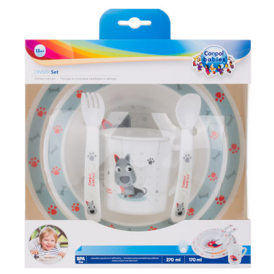 Набор детской посуды Canpol babies Cute Animals Собачка Голубой 5 предметов (4/401_blu) Винница - изображение 8