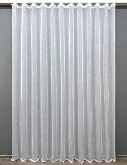 Тюль VR-Textil 115т Лен однотонный Белый 350х250 см (43-166) Киев - изображение 10