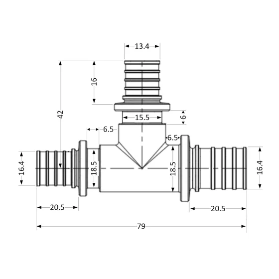 Трійник натяжний Icma No1039 d20х16х20 851039GWBOGW05 Київ