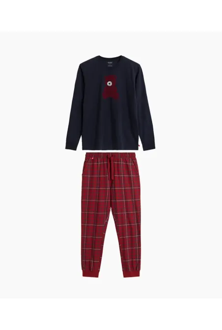 Чоловіча піжама (довгі штани, довгий рукав) 100% Бавовна Atlantic NMP-377 M Київ - фото 4