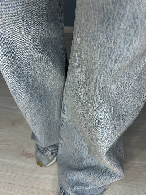 Джинси жіночі LIUZIN 1360 wide leg широкі палаццо з ременем великі розміри довгі блакитні, блакитний Одеса - фото 10