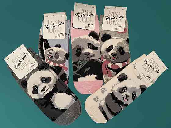 Шкарпетки жіночі з пандами. У наборі по 5 шт. Coalo socks. Розмір 36-41 Київ