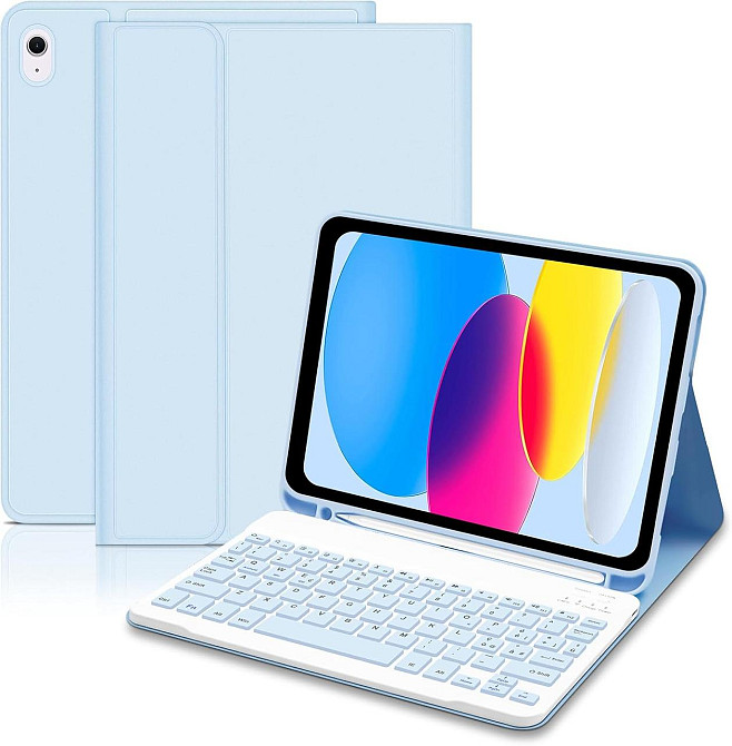 Чохол-клавіатура Lielax для iPad 10th Gen 10.9" Blue Італійська QWERTY знімна Bluetooth клавіатура тримач стилуса PU Київ - фото 1