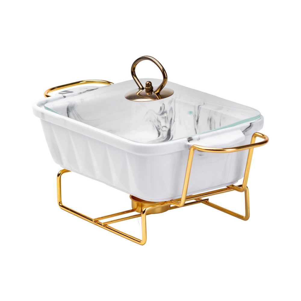 Марміт порцелянаовий на 1 літр із підігрівом на металевій підставці HP1028 Коломыя - изображение 4