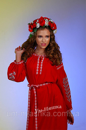 Жіноча вишита сукня червона Азалія Кривий Ріг - фото 4