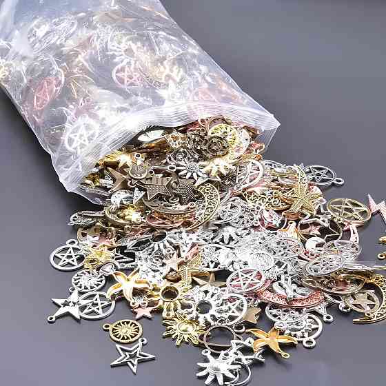 Набор подвесок луна, солнце, звезды RESTEQ 50 шт. Металлические подвески для рукоделия. Набор талисманов Киев