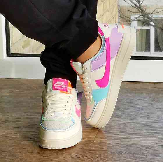 Кросівки Nike Force Білі Жіночі Шкіряні Найк Форси Різнобарвні (розміри: 36,37,38,39,40,41) Відео Огляд - 51 Дніпро