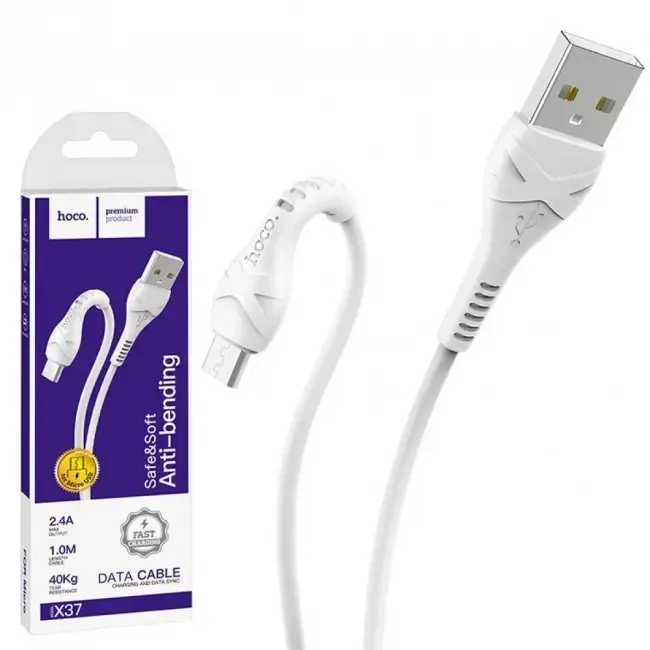 Кабель Hoco COOL DATA CABLE X37 USB to microUSB (v8), 1 метр, TPE Одеса - фото 2