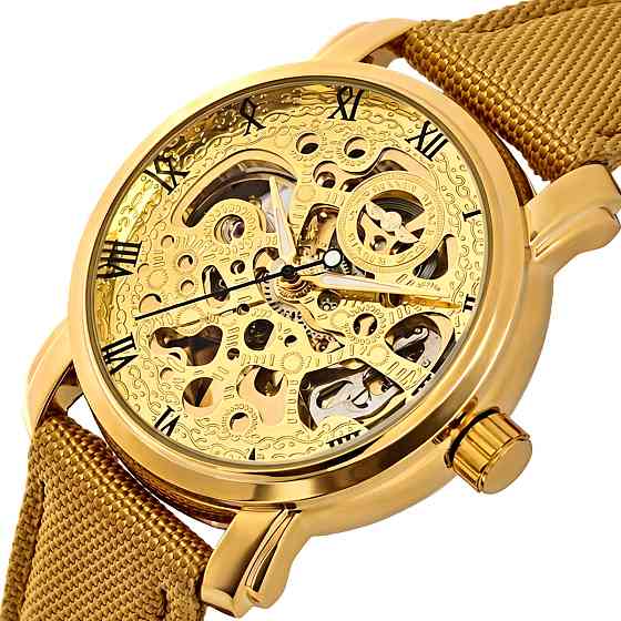 Годинник чоловічий механічний Winner BestSeller Sahara Gold (2 ремінці) Золотистий Київ