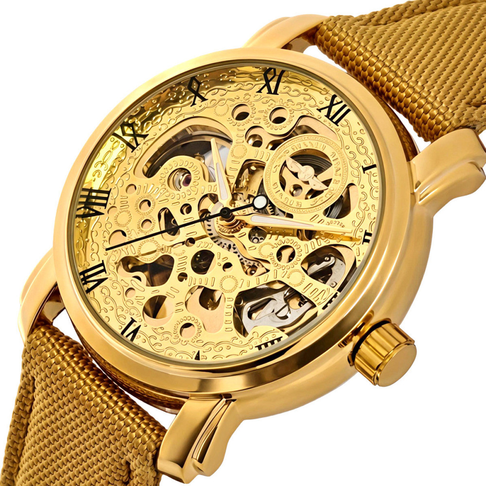 Годинник чоловічий механічний Winner BestSeller Sahara Gold (2 ремінці) Золотистий Київ - фото 1