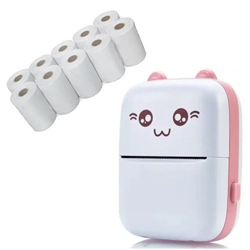 Термопринтер карманный для печати, Bluetooth, 1000мАч и 10 рулонов бумаги 57мм Киев - изображение 1