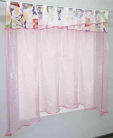 Кухонная занавеска (265х170см) на кухню, балкон цвет розовый 00к 59-493 Киев