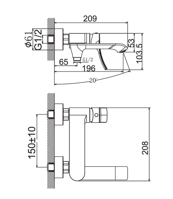 Змішувач для ванни Haiba Bolero 009 короткий вилив з поворотним перемикачем   ( HB9578 ) 30407 Харків - фото 8