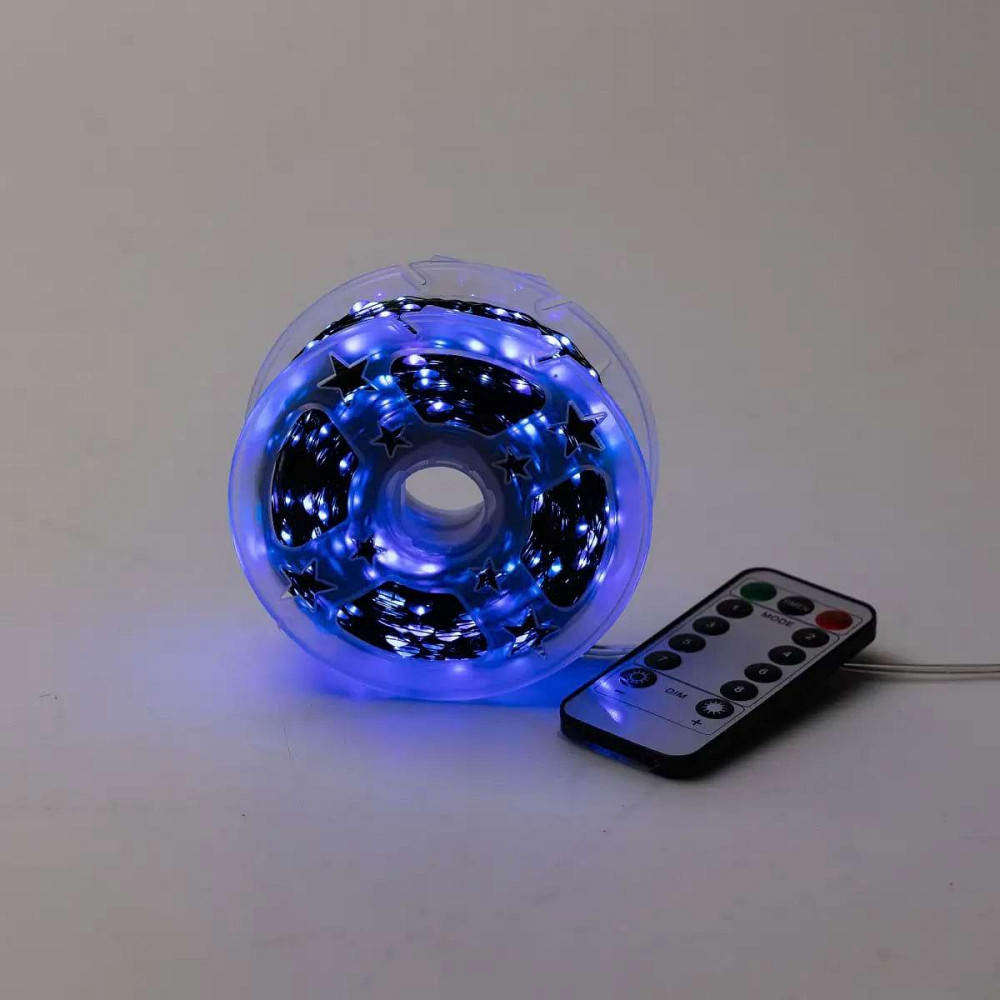 Гирлянда "Роса" 100м, 1000 LED, зелений провід, синя Київ - фото 5