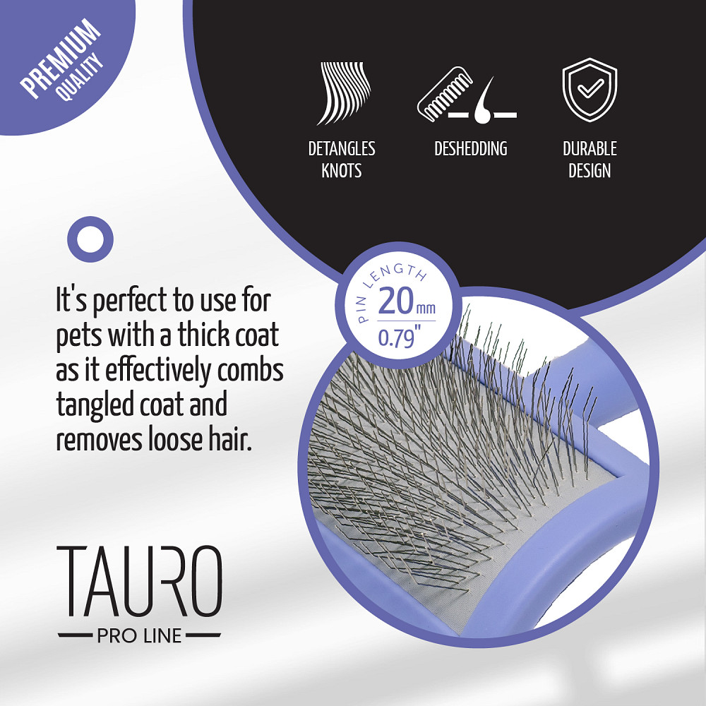 Tauro Pro Line Щітка пластикова, зубчики 20 мм, тонкі, фіолетова, 6,5 х 10,5 см Киев - изображение 4