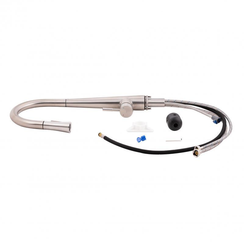 Смеситель для кухни Qtap Evicka 9135103UN с выдвижным изливом, никель Киев - изображение 8