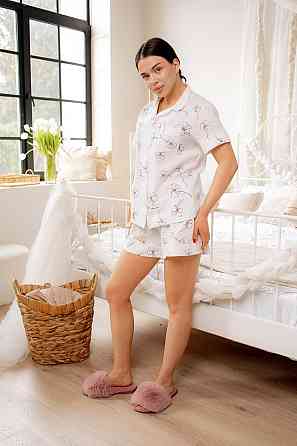 Жіноча піжама з шортами муслінова Квіти S Харків