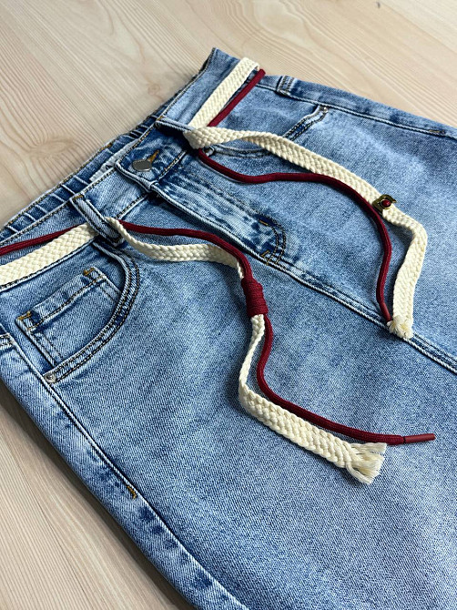 Спідниця жіноча джинсова ZJY 68015 з розрізами на кнопках талія на резинці блакитна, блакитний, 30, 30, 83 см, 106 см Київ - фото 14