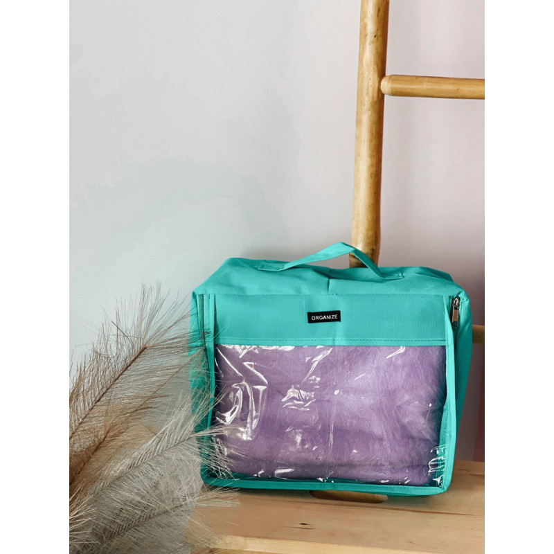 Середня дорожня сумка для речей з ручкою та прозорою вставкою P002 30x27x12 см (Лазуровий) Суми - фото 2