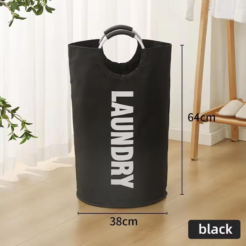 Корзина для белья в ванную комнату,органайзер для стирки хранения вещей складная с алюминиевыми ручками,чёрный Каменец-Подольский - изображение 3