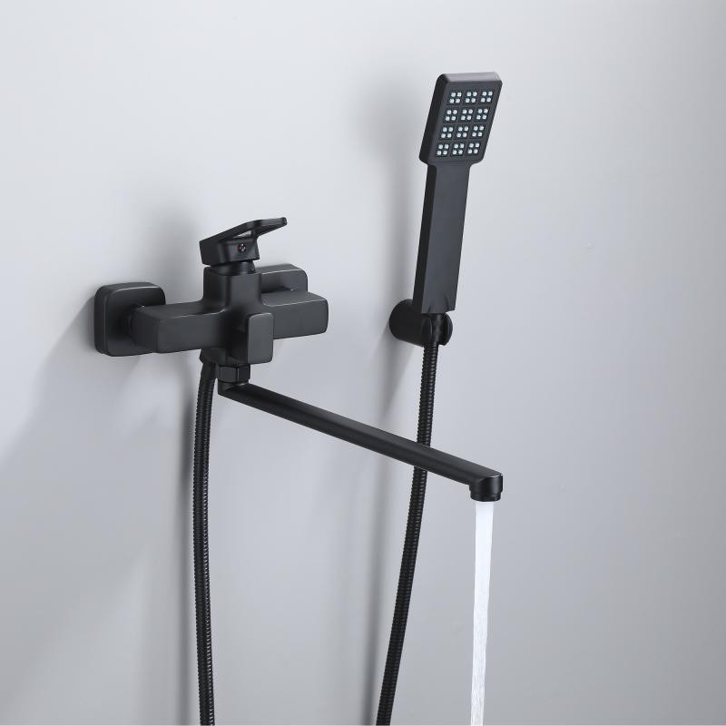 Смеситель для ванны Lidz Wawel 005 c душевым гарнитуром (k35) LDWAW005BLA45394 Black черный Киев - изображение 7