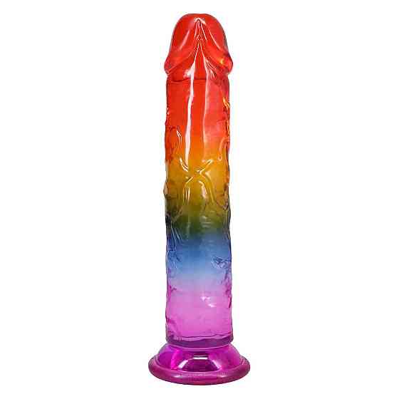 Дилдо Doc Johnson Crystal Jellies - 8.5 Inch Сlassic Dong - Rainbow Sex Aura Киев