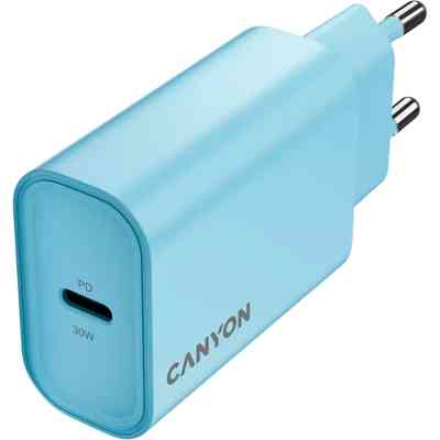 Зарядное устройство Canyon 30CL OnCharge USB-C PD30W Light Blue (CNE-CHA30CLLBL) Винница