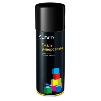 Аерозольна фарба для автомобіля SLIDER 9005 чорна глянцева., 400мл (000001038) Вінниця - фото 1