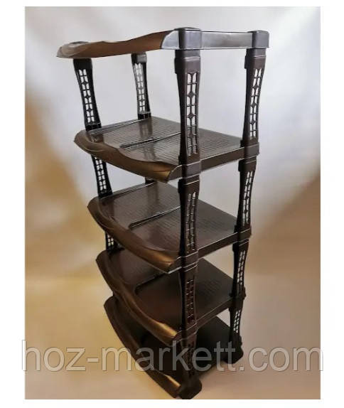 Полка для обуви коричневаяая на 5 полок люкс 48х86х30,5 см Харьков - изображение 6