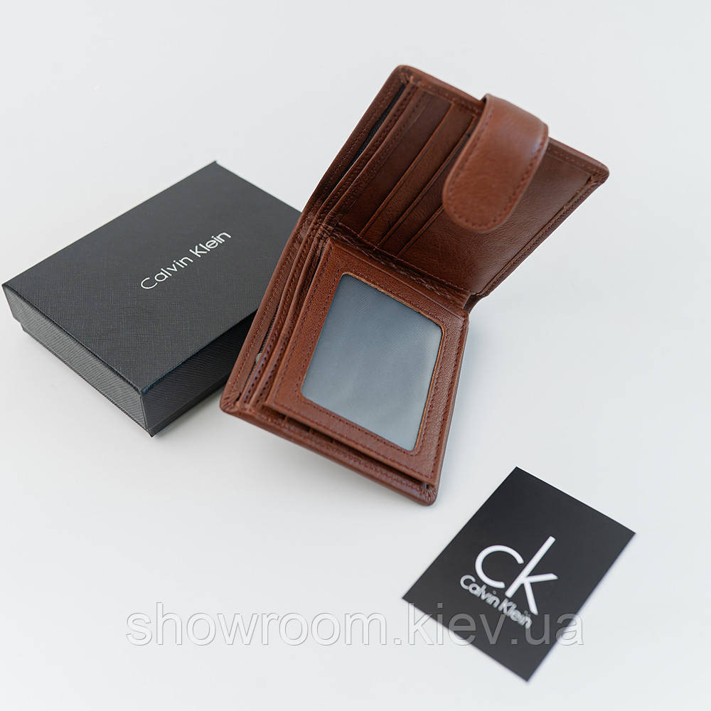 Мужской кожаный кошелек на застежке Ск (2081) коричневый Киев - изображение 3