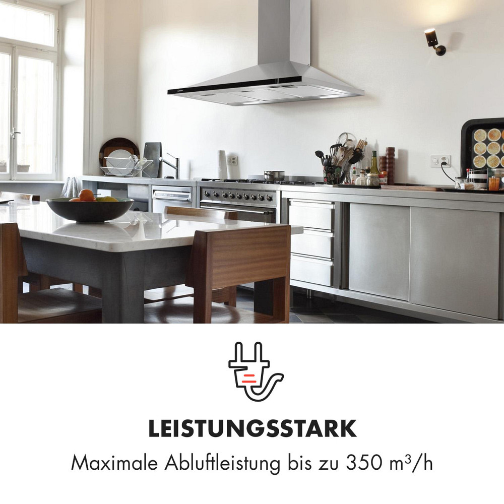 Вытяжка Galina 90 вытяжка 90см 350м³/ч LED нержавеющая сталь акриловое стекло (Германия, читать описание) Ровно - изображение 2