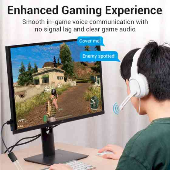 Адаптер Vention USB Зовнішня Звукова Карта 0.15M Чорний Київ